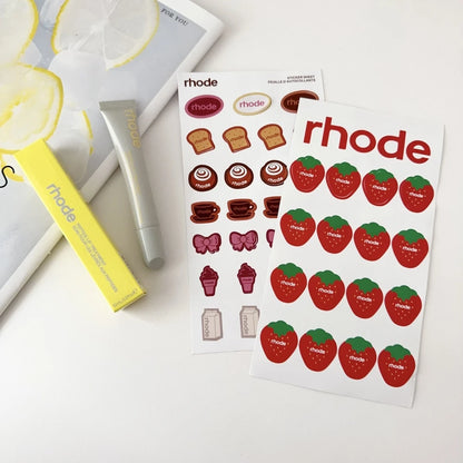 Rhode Summer Lip Moisturizer Lip Balm Smoothing Lipstick Lines Lasting Nourishing Women Makeup Daily Gloss Care with Stickers