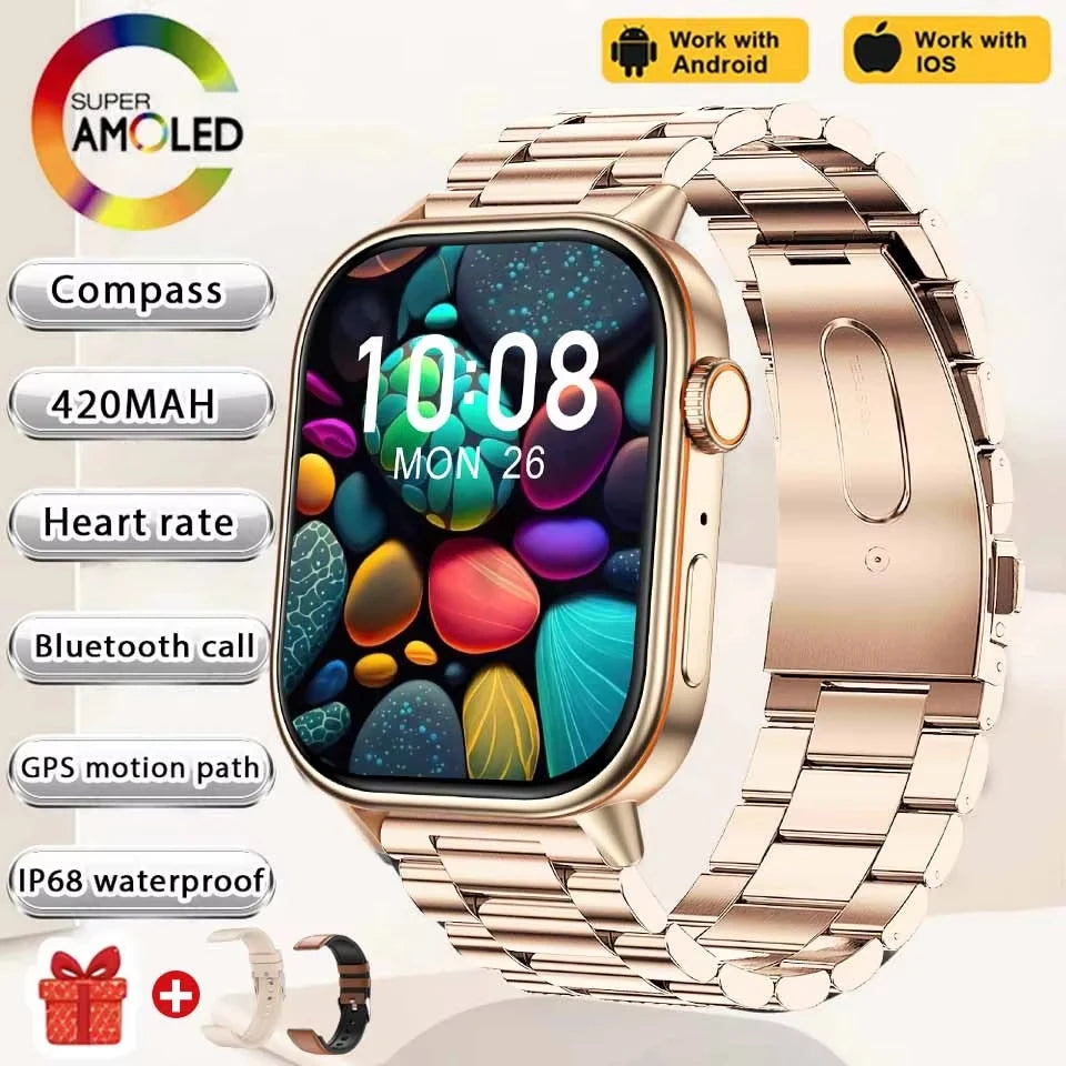 2026 New Multifunctional Smartwatch Women Gift Built-in GPS Bluetooth Call Music Fitness Sports Bracelet Sleep Monitor Watch Lad