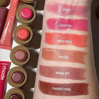 Rhode Skin Balm Data Cake Lip Gloss Sleepy Girl Freckle Pocket Blush Stick Non-fading Waterproof Blusher Moisturizing Lipstick