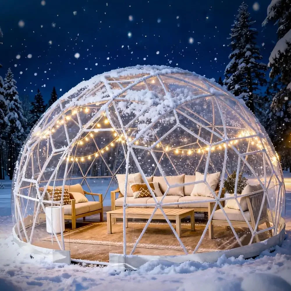 All-Weather Geodesic Dome Tent for 2-8 People, Clear Bubble Structure with Door & Window, Suitable for Outdoor, Camping, and Par