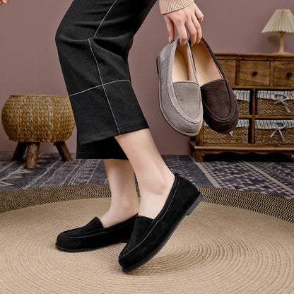 Winter Shoes Women's 2026 New Wool One-piece Women's Loafers Low Heel Fashion Casual One-Foot Slip-on Warm Ladies Shoes