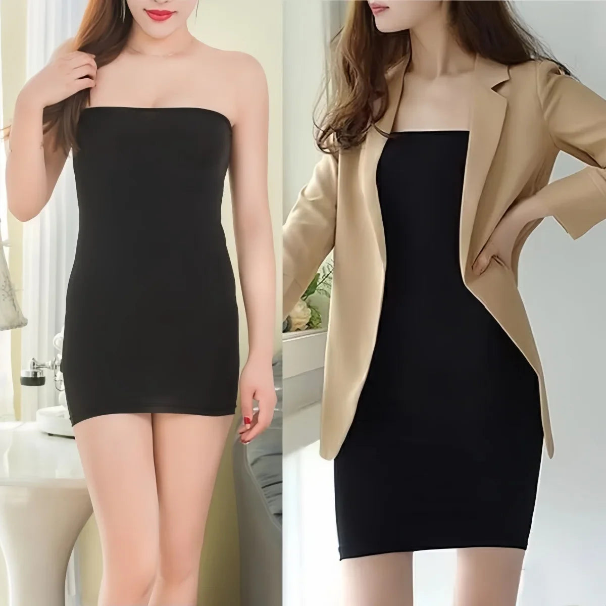 FREEAUCE Off Shoulder Wrap Chest Strapless One-piece Long Dress for Women's Nightclub Bodycon Sexy White Dresses Streetwear