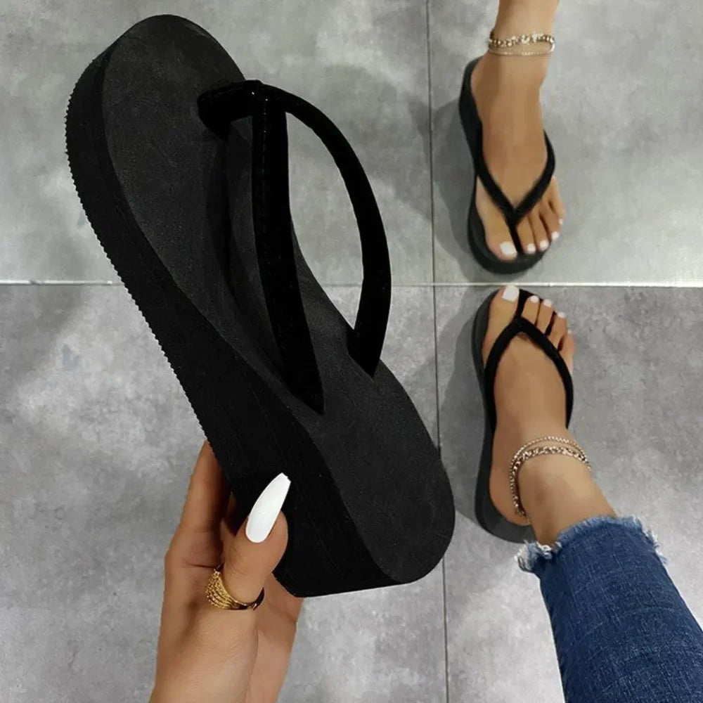Women's Wedge Heel Flip-flops Summer Shoes Slippers 5CM  Beach Home Slippers Women's Flip-flops Foam Slippers