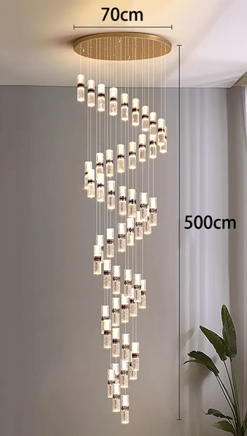 Modern home decoration crystal chandelier, stair Pendant lamp, living room Pendant lights, interior lighting