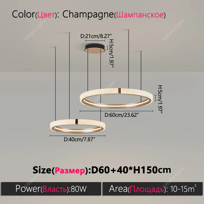 Modern design creative round simple chandelier ring Lights suitable for living room bedroom restaurant home round Pendant Lights