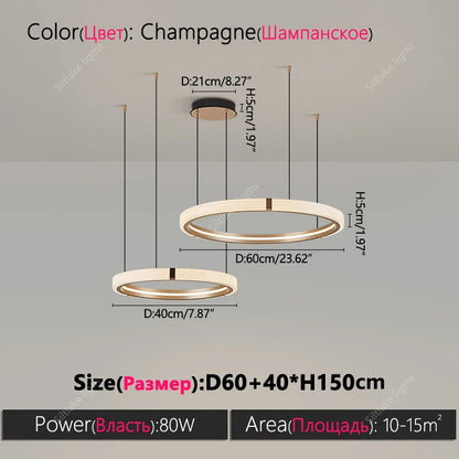 Modern design creative round simple chandelier ring Lights suitable for living room bedroom restaurant home round Pendant Lights