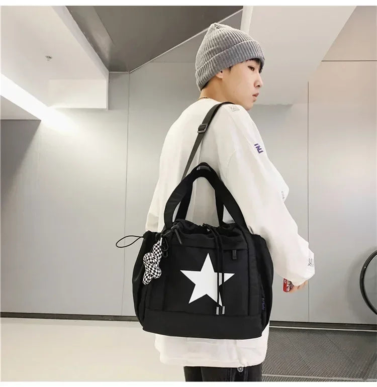 Women New Crossbody Bag Wholesale Large Capacity Couple Shoulder Bag New Casual Nylon Tote Bag Luxury Drawstring Handbag 2025
