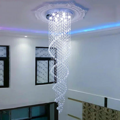 Spiral Crystal LED Ceiling Chandelier Light Bedroom Hall Living Room Suspension Lustre Corridor Staircase Hanging Lamp Fixture