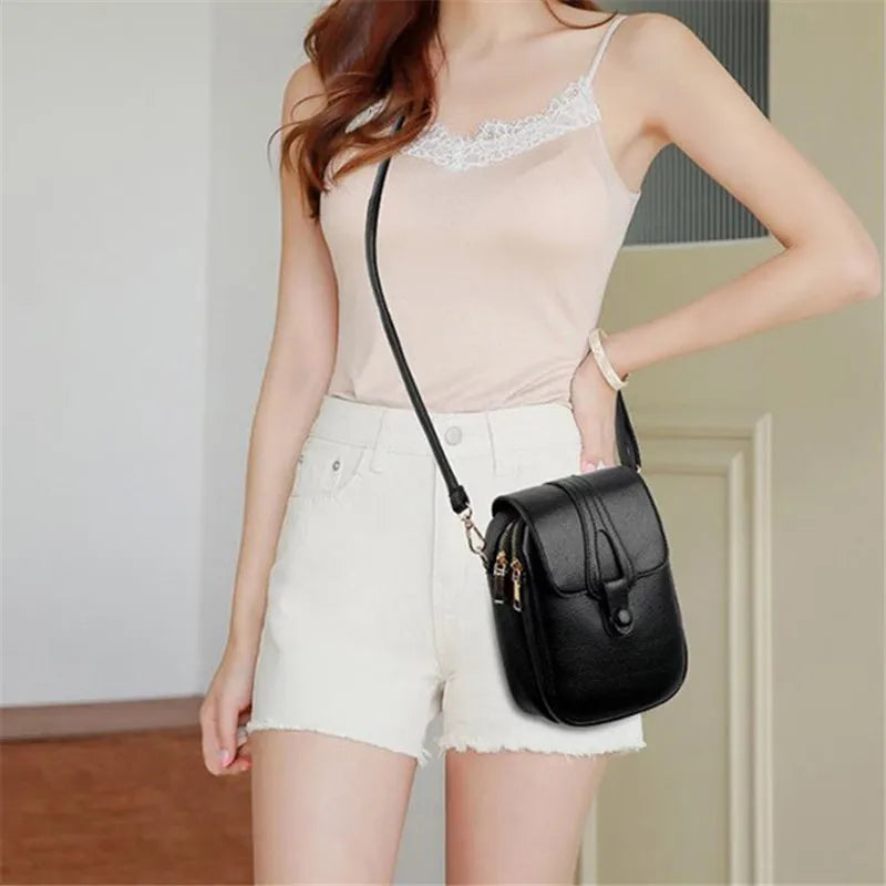 Stylish Flip Open Pu leather Crossbody Bags for Women Versatile Shoulder Purses Phone Pouch Pocket