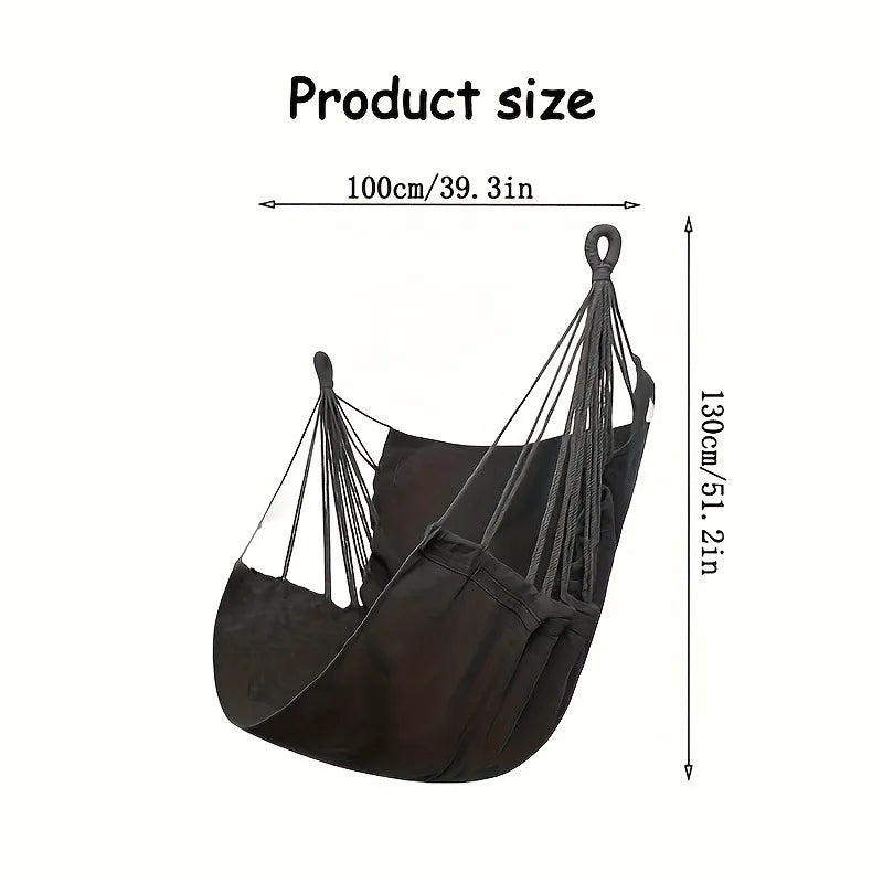 1pc Hanging Hammock Chair with Storage Bag for Outdoor Patio, Balcony, Porch, Indoor Bedroom, Comfortable Swing Seat