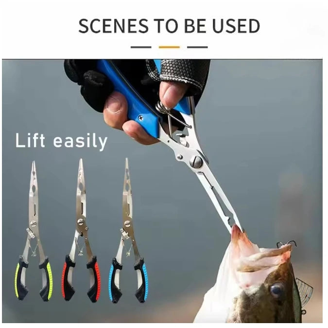 Fishing Pliers - Multifunctional Hook Remover, Line Cutter & Ring Opener