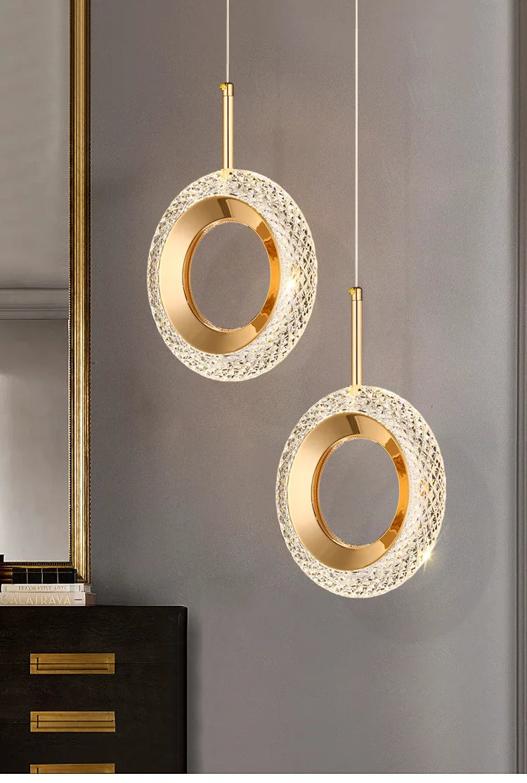 Modern Crystal LED Pendant Lamps Indoor Lighting For Home Decor Led Lights Living Room Bedroom Bedside Hanging Lamp