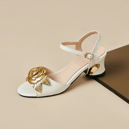 【JOCHEBED HI】Brand Genuibe Lesther Handmade Sandals Women Unique Strange Heel Luxury Slingbacks Summer Mules 34-40