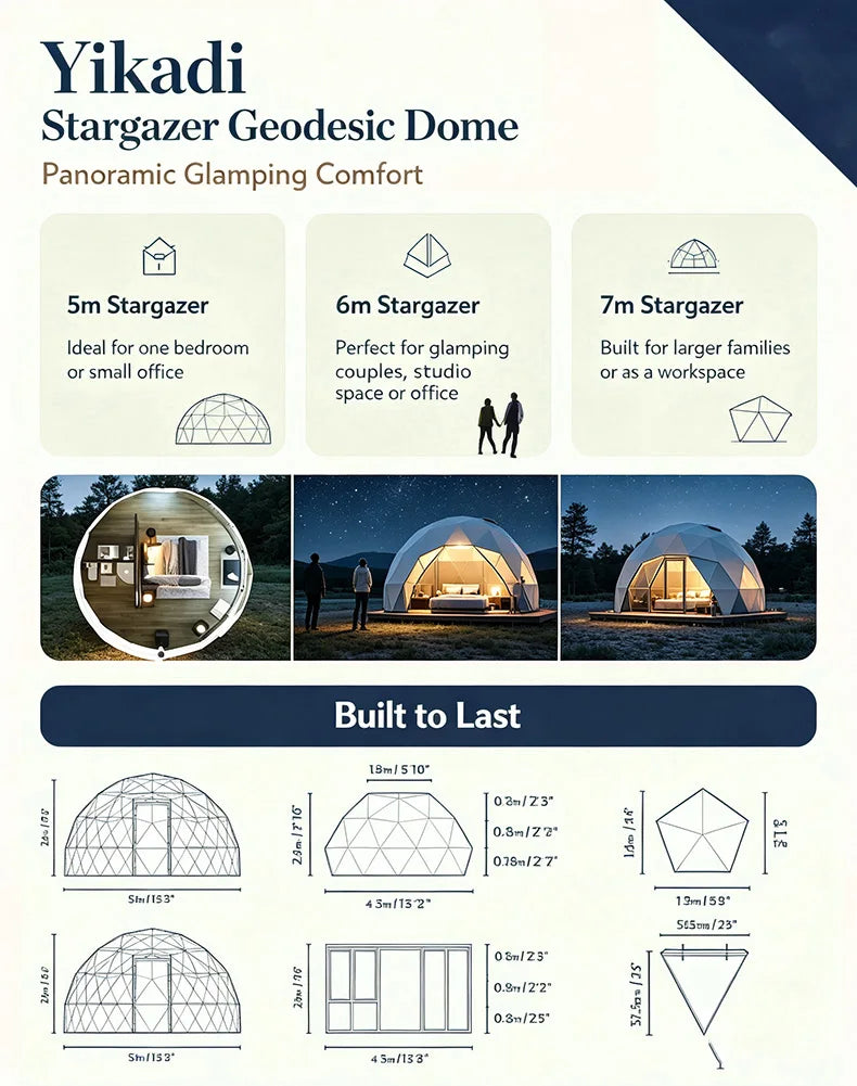 Modular Custom High‑End Luxury Geodesic Glamping Dome House for Outdoor Hotel Resort Commercial Projects