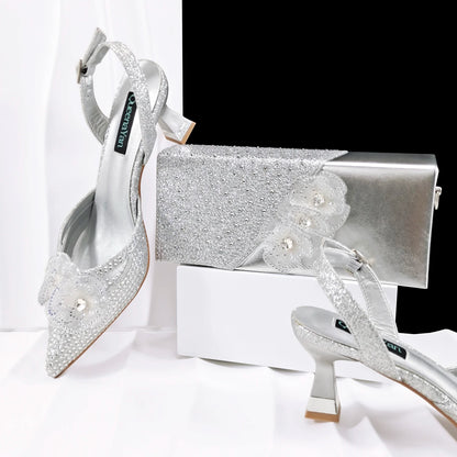 Doershow Lastest Italian Design Fashion Style Ladies Shoes with Matching Bag Set 2026 Nigerian Shoes and Bag Set!  HJ1-1