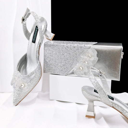Doershow Lastest Italian Design Fashion Style Ladies Shoes with Matching Bag Set 2026 Nigerian Shoes and Bag Set!  HJ1-1