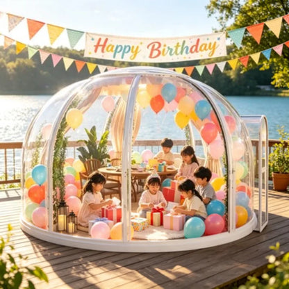 PC Transparent Geodesic Dome Bubble Starry Sky Glamping House Tent 3m 5m 8m Prefab Dome for Outdoor Camping Use Sale