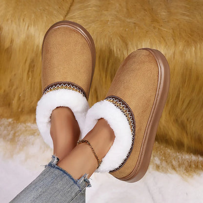 Fluffy Women's Slippers Home Casual Plush Ankle Boots Female Winter Fuzzy Fur Luxury Designer Plarform Shoes Girl Indoor Outdoor