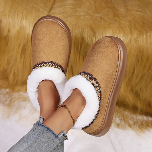 Fluffy Women's Slippers Home Casual Plush Ankle Boots Female Winter Fuzzy Fur Luxury Designer Plarform Shoes Girl Indoor Outdoor