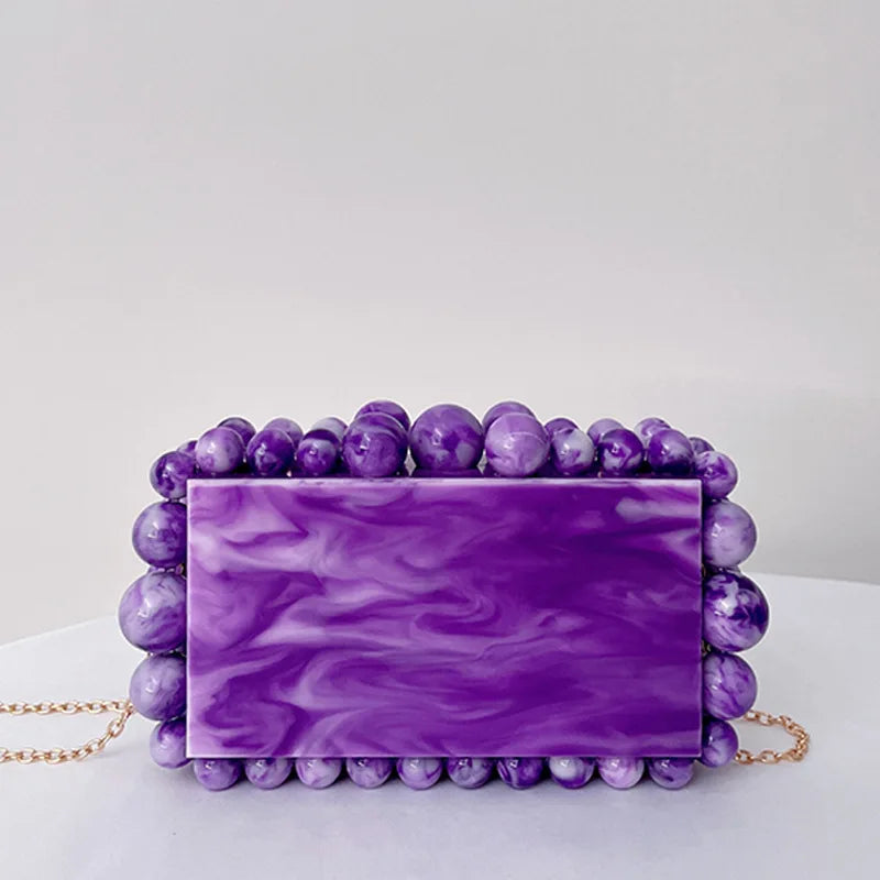 Luxury Design Shoulder Crossbody Bag Fashion New Evening Clutch Bag Ladies Handbag Acrylic Transparent Small Square Bag Female