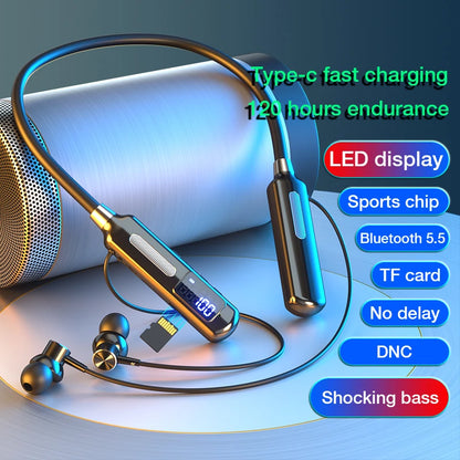 EARDECO With Sports Chip Bluetooth Headphone Bass Wireless Headphones With Microphone Neckband Earphones Steps Calorie Stopwatch