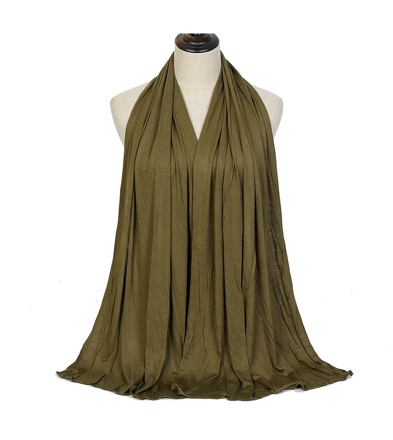Ramadan Modal Cotton Jersey Hijabs For Woman Long Muslim Shawl Plain Soft Turban Niqab Head Wraps Scarf Women Hijab