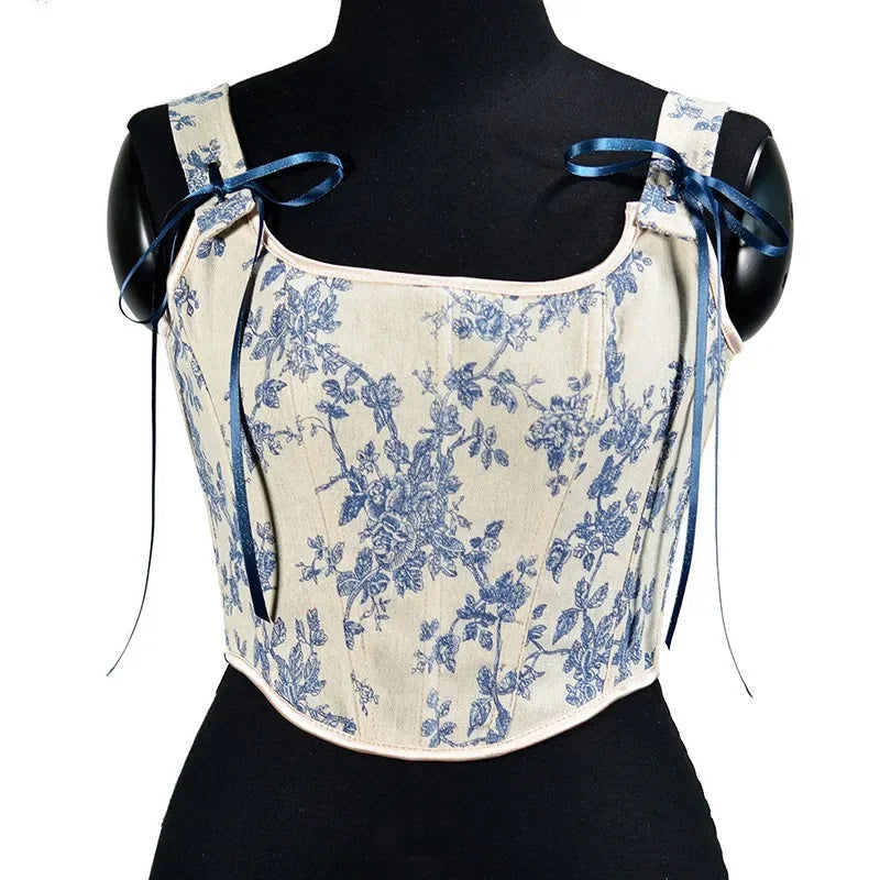 Lolita Tanks Corset Sexy Slimming Bandage Shapewear Women Evening Party Elegant Retro Bustier Top Streetwear Woman Clothes
