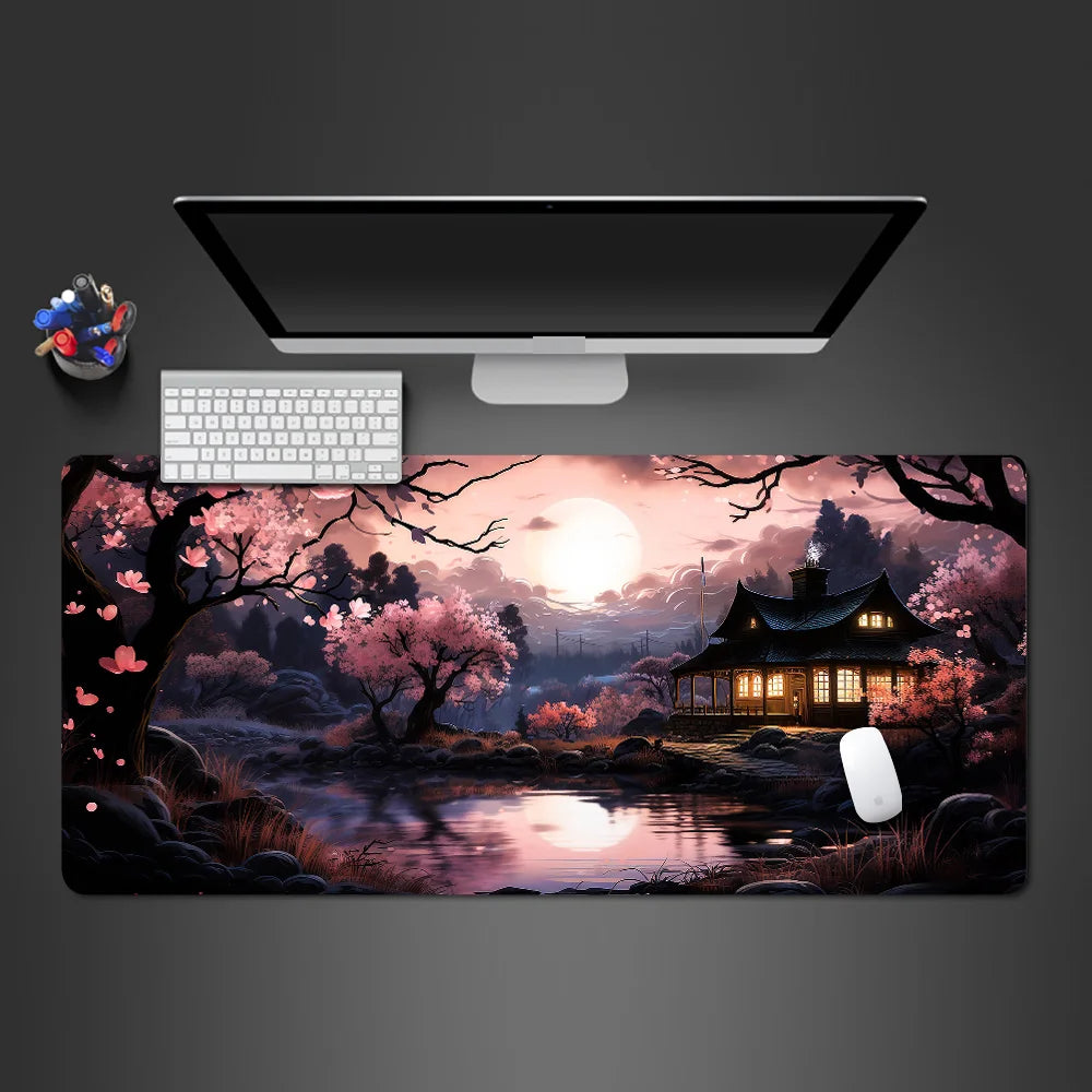 Mouse Pad Sakura Landscape Desk Accessories Mat Gamer Rug Xxl Keyboard Pad 1000X500x3MM Desk Mat Office Carpet Gaming Mouse Mats