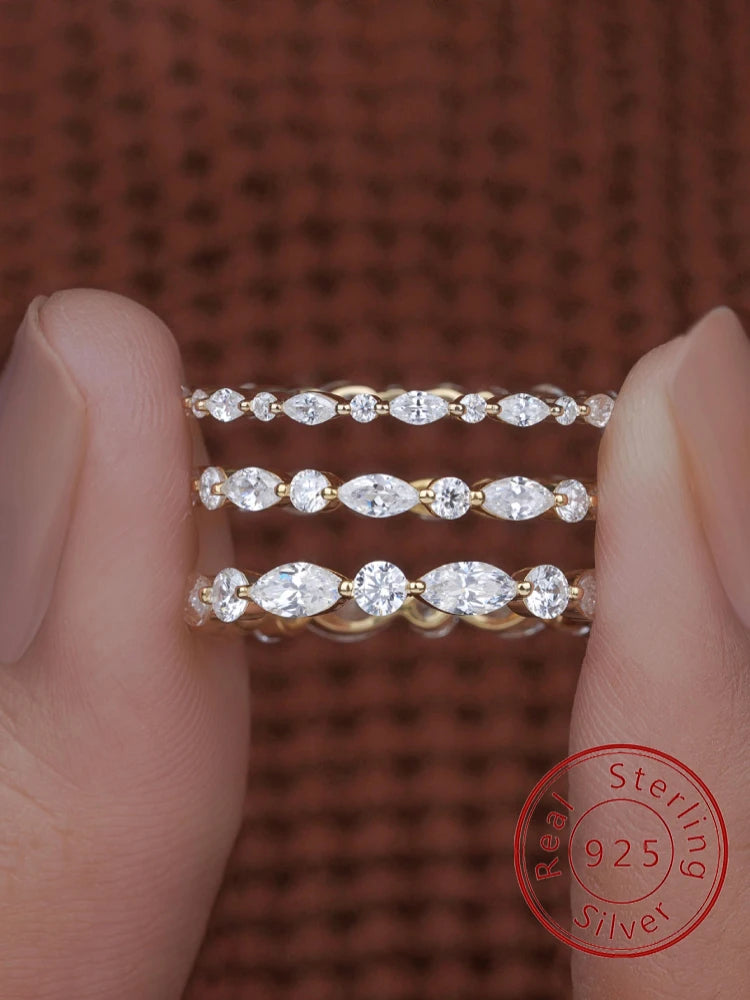 925 Sterling Silver Simplicity Classic Zircon Bead Ring For Women Engagement Wedding Luxury Fashion High Quality Fine Jewelry