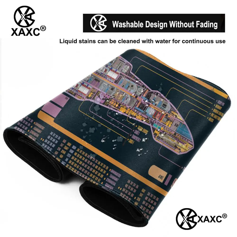 Black S-Stars T-Treks Mouse Pad Large Keyboard Mouse Desk Pad XXL Non-Slip Rubber Gaming Mouse Pad Laptop Mouse Carpet XAXC
