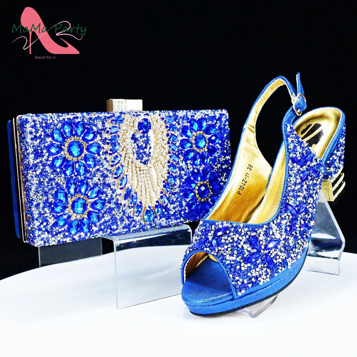 2025 Fashion Style Nigerian Ladies Lovely Shoes and Bag to Match Set in Gold Color Specials Pumps for Dress