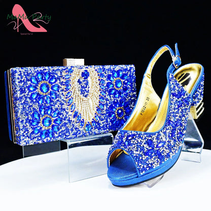2025 Fashion Style Nigerian Ladies Lovely Shoes and Bag to Match Set in Gold Color Specials Pumps for Dress