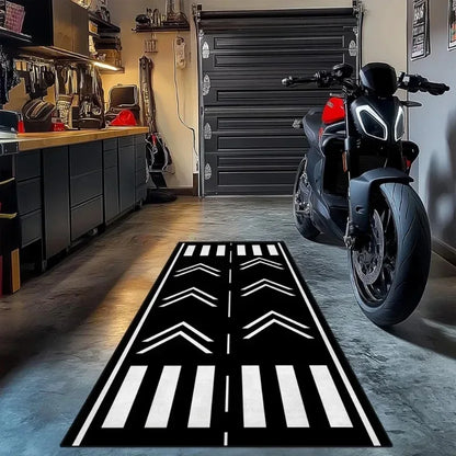 VIKAMA Motorcycle Display Mat Durable Anti Slip Racing Runner Rug Garage Parking Floor Mat Home Decoration