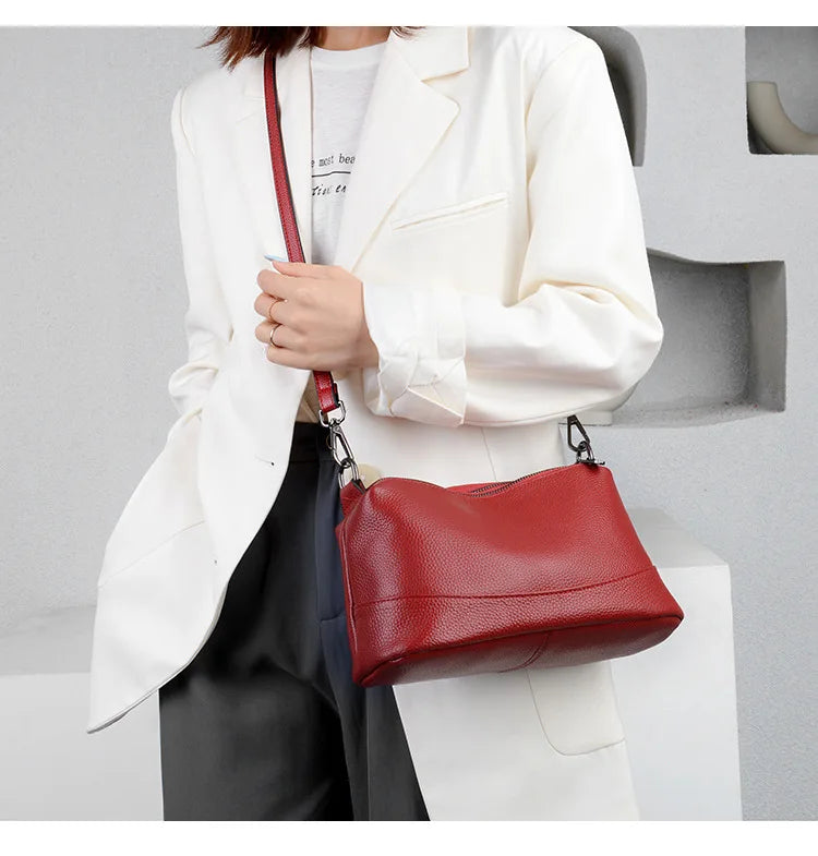 New Fashion Women Genuine Leather Handbags Women's bags Designer Female Shoulder Bags Luxury Brand Cowhide Ladies Messenger Bag