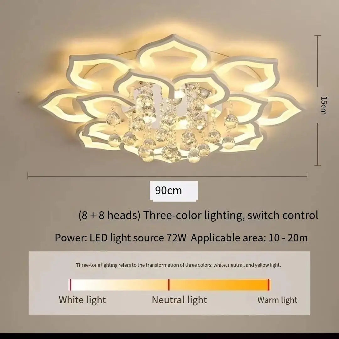 Modern Crystal Creative Ceiling Lamp Luxury Chandelier for Living Room Bedroom Kitchen Foyer LED Indoor Lighting Luster Fixture