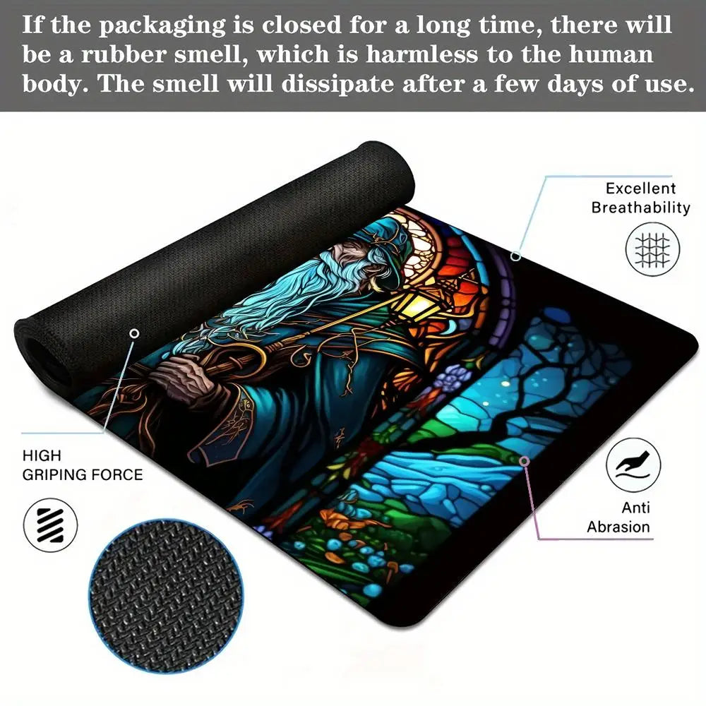Medieval anime illustration design Mouse Pad Desk Mat with Stitched Edge non-Slip rubber base gamer pc accessories magic playmat