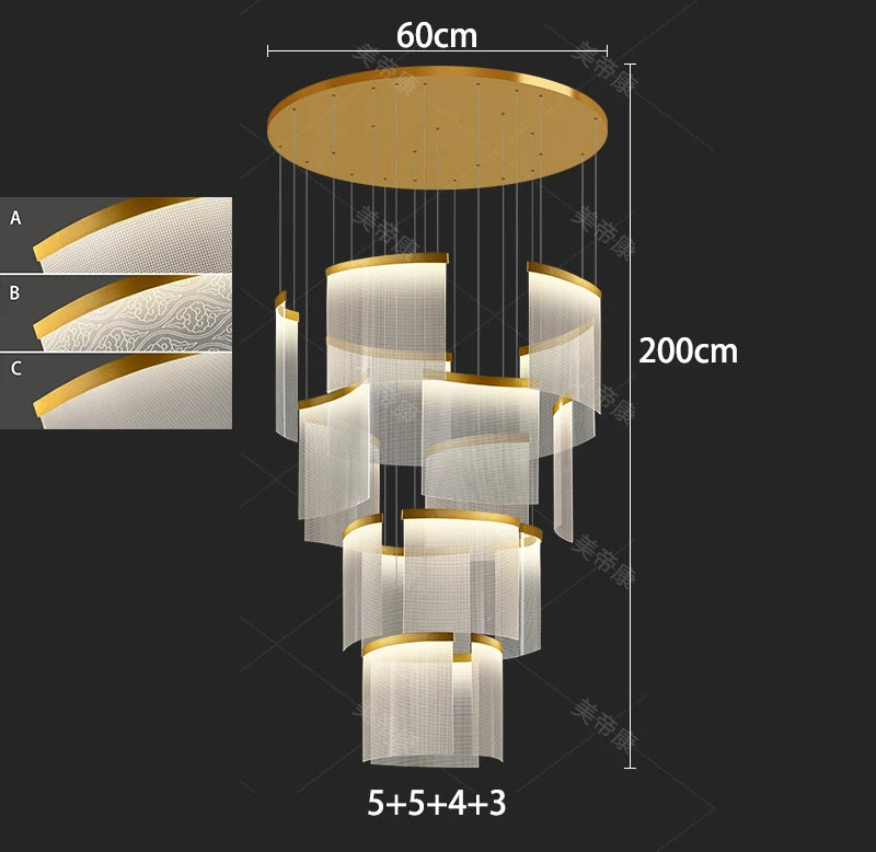 Modern home decor led lights pendant light lamps forstaircase Chandeliers for living room hanging light indoor lighting