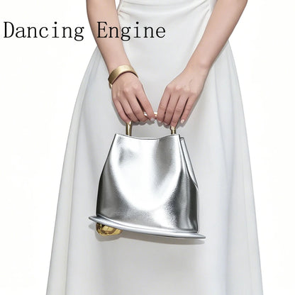 Fashionable Purses for Woman Silver Top-Handle Bags Hat Shape Handbags for Woman Shoulder Bags Evening Bags Luxury Designers