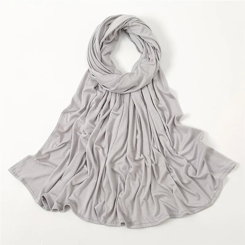 Classic Jersey Hijabs Scarf Plain Solid Color Scarves Style Head Wrap Headscarf for Women