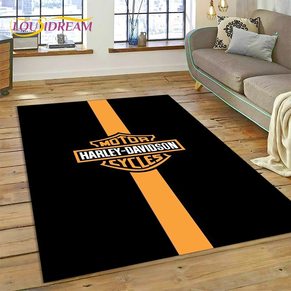 27 Style Harley-y Motorcycle Logo Rug Carpet for Living Room Bedroom Home Decor,floor Mat Non-slip for Sofa Doormat Gift kids