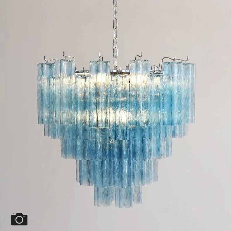 Designer Murano Ceiling Chandeliers Pink Colorful Glass LED Hanging Pendant Lights for Living Dining Room Bar Villa Art Lighting