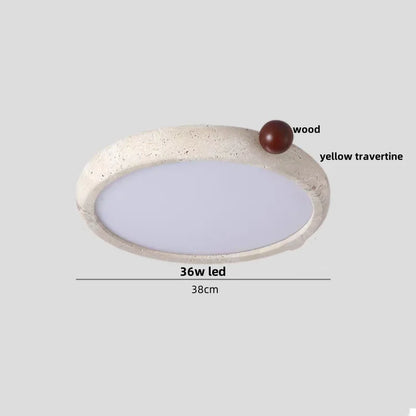 IWHD Wabi Sabi LED Ceiling Lamp Dining Room Restaurant Coffee Yellow Travertine Stone Minimalism Hanging Lights Lamparas Techo