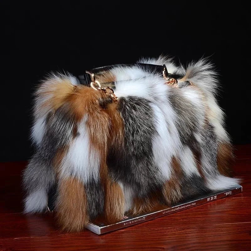 Natural fox fur plates real fur blanket parka lining DIY material