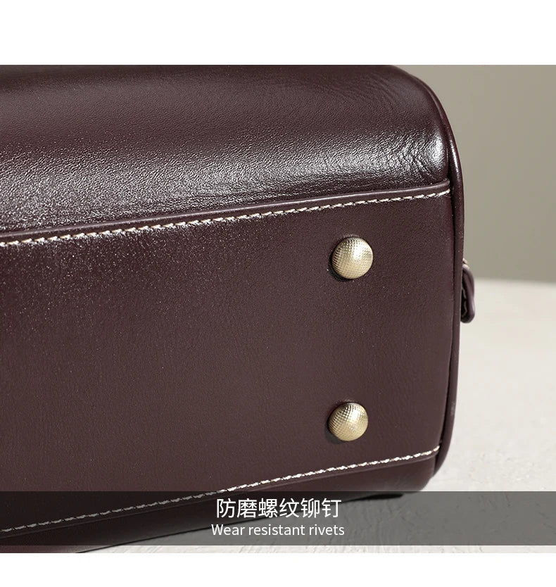 Women Cow Leather Commute Crossbody Bags Women Retro Cowhide Large Capacity Shoulder Bag Ladies Fashion Luxury Designer Handbags