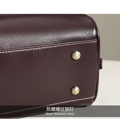 Women Cow Leather Commute Crossbody Bags Women Retro Cowhide Large Capacity Shoulder Bag Ladies Fashion Luxury Designer Handbags