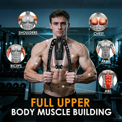 Adjustable Twisting Arm Exerciser, 22-440 lbs Resistance Full Body Muscle Trainer for Home Gym, Portable and Foldable Chest, Shoulder, and Arm Strength Building Equipment