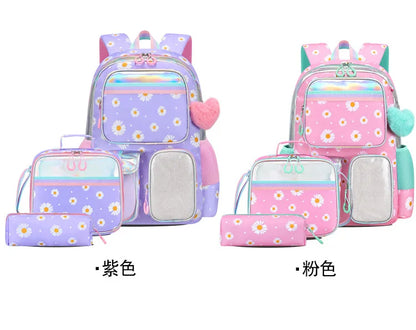 Cute Student Backpack 3pcs/set Primary Schoolbag Rabbits and Quicksand Kawaii Student Backpack Teenage Girls Handbag Rucksack