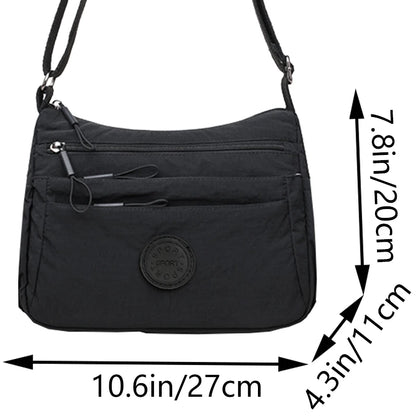 Fashionable Women's Crossbody Bag, Casual Nylon Shoulder Purse with Multiple Pockets, Available in Multiple Colors