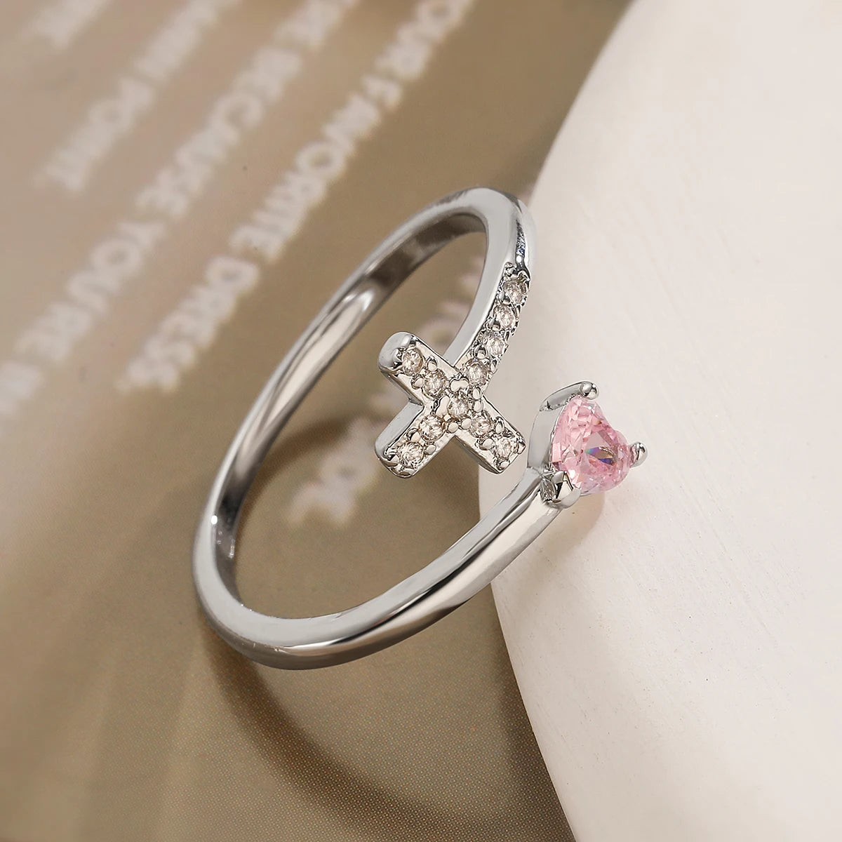 NEWBUY New Fashion Clear Shiny CZ Zircon Cross Evil Eye Rings For Women Girl Finger Accessories Party Jewelry Gift