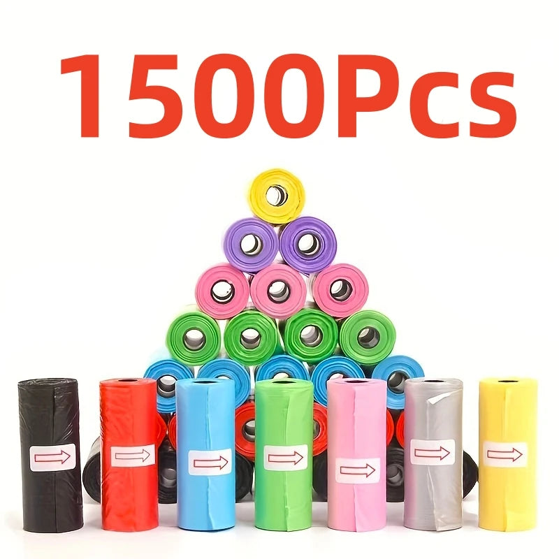 1500pcs Random Color Dog Poop Bag Pet Poop Bags Dog Cat Waste Pick Up Clean Bag For Puppy Dogs Random Color Pet Supplies